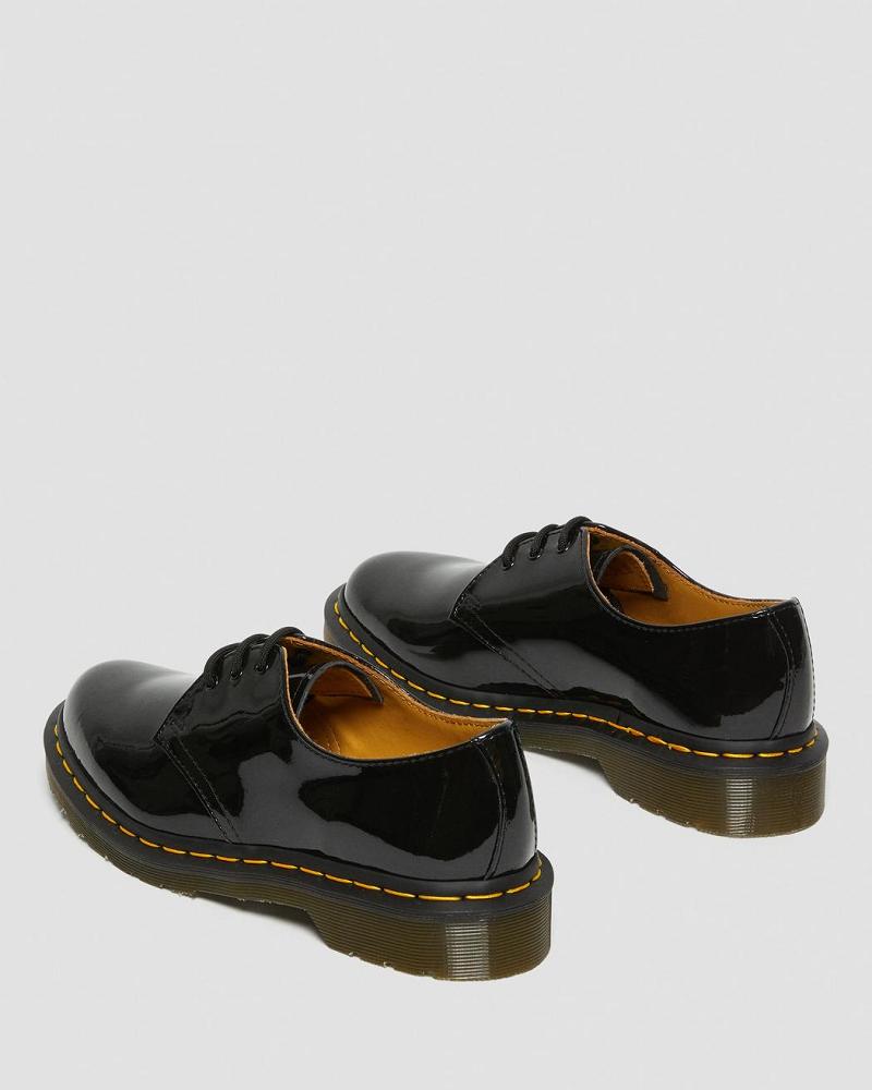 Dr Martens 1461 Lak Læder Oxford Sko Dame Sort | DK 363FDN